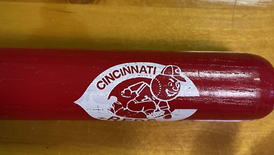#ad Vintage 1998 Cincinnati Reds Mini Baseball Bat Mr. Red Mascot Logo 22quot; GC $8.25