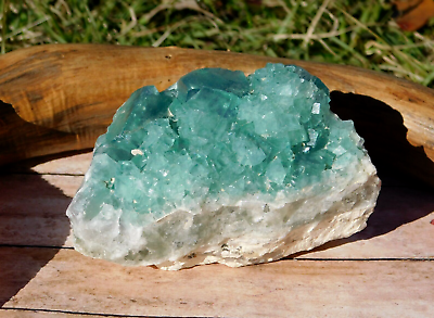 #ad Green Fluorite Natural Crystal Cluster 317g Fine Mineral Specimen Energy Healing $46.00