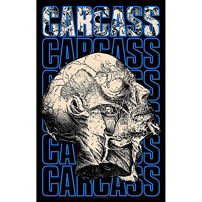 #ad Carcass #x27;Necro Head#x27; Printed Flag NEW OFFICIAL textile poster $21.99