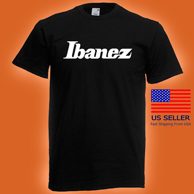 #ad Ibanez Guitars Logo Men#x27;s Black T shirt Size S to 5XL $19.79
