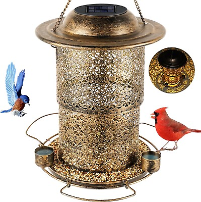 #ad Solar Bird Feeders for Outside ClearanceExtended 5LB Large Capacity Metal Bird $15.99