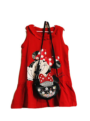 #ad Girls Princess Disney minnie mouse 100% cotton Dress Nd cute minnie bag set 2pcs $29.69