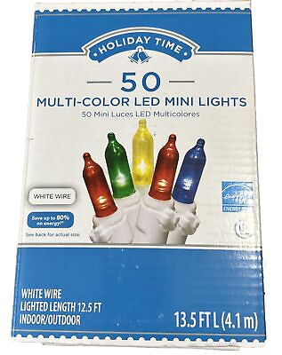 #ad CHRISTMAS LIGHTS:50 LED Multi Color Wedding Beautiful Save Energy White Wire NEW $9.00