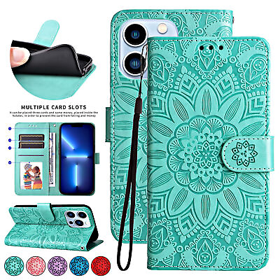 #ad For iPhone 15 Pro Max 14 13 12 Flip Magnetic Leather Wallet Card Case Cover $10.11
