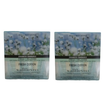 #ad 2 NEW Bath amp; Body Works Fresh Cotton Wallflowers Home Fragrance Refill 4 Pack $25.95