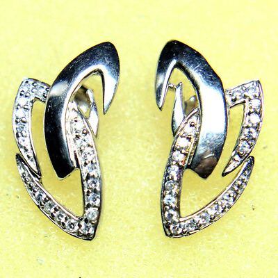 #ad Natural Zircon Gemstone Earring 925 Sterling Silver Stud Women Wedding Earring $129.74