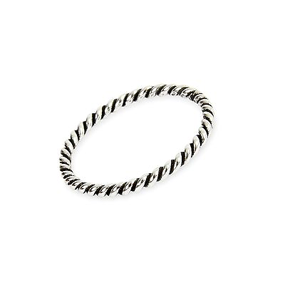 #ad Sterling Silver 2mm Stacking Twisted Rope Ring Various Sizes G Z GBP 5.99
