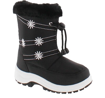 #ad VIA PINKY SCARLETT 51F Children Girl Comfort Flower Warm Mid Calf Snow Boots 3 $18.00