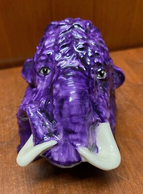 #ad Kevin Francis Face Pot Purple Mammoth w Gold Backstamp $35.00