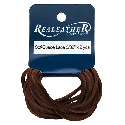 #ad Realeather R Crafts Sof Suede Lace 3 32quot;X2yd Chocolate $8.82