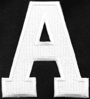 #ad 3quot; Tall Monogram White Block Letter A Embroidered Iron on Patch $2.99