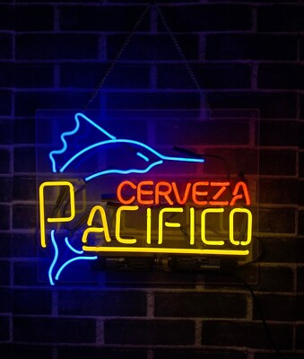 #ad Cerveza Pacifico Swordfish Beer Acrylic 17quot;x14quot; Neon Light Sign Lamp Bar Open $120.49