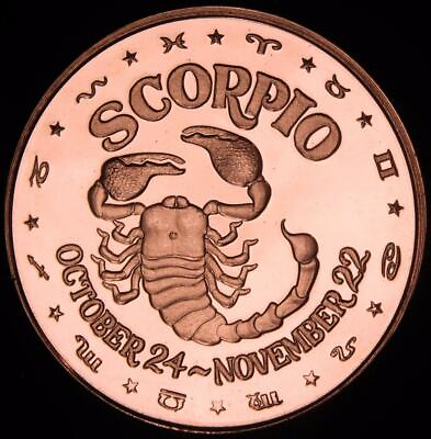 #ad 1 oz Copper Round Scorpio $2.75