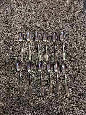 #ad Set Of 12 Oneida Community Plate Silverware ADAM Pattern 6” Spoons $25.00