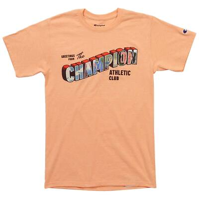#ad #ad Champion Mens Crew Neck Graphic T Shirt Coral 2XL $4.20