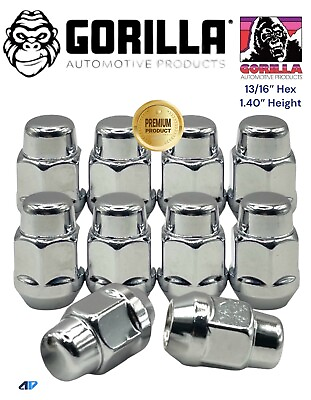 #ad 10 Chrome Gorilla Bulge Acorn Lug Nuts 12x1.50 Heat Treated Cone Seat 91138 $19.99