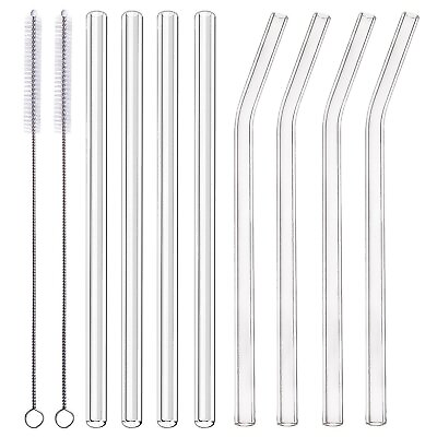 #ad Glass Smoothie Straws 10 x 10 mm Long Reusable Drinking Clear 10mm Wide $10.76