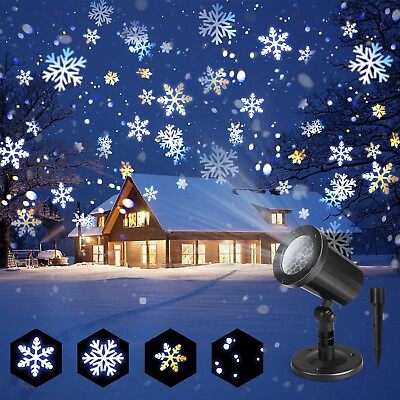 #ad LED Projector Light Moving Snowflake Landscape Laser Lamp Xmas Decor Kids Gift $21.99