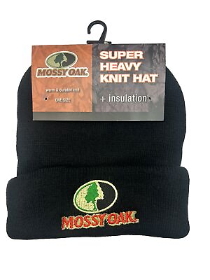 #ad New Mossy Oak Men’s Winter Thermal Fleece Lined Insulated Heavy Knit Beanie Hat $10.49