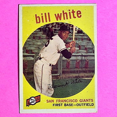 #ad 1959 Topps Baseball #359 Bill White Rookie Giants RC VG Crease Vintage Card $5.99