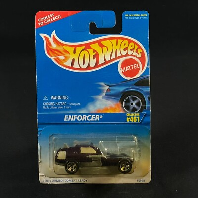 #ad Mattel Hot Wheels Enforcer 1996 Collector #46 Blue Card SEALED $2.99