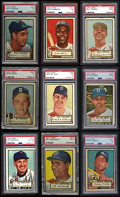 #ad 1952 Topps Baseball High Number Complete Set Cards #311 to #407 3.5 VG $152330.00