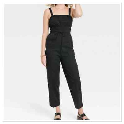 #ad Women#x27;s Sleeveless Jumpsuit Universal Thread Black Size Large $18.37