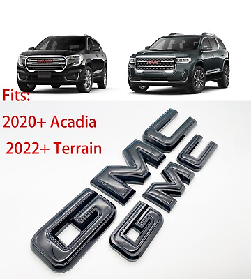 #ad OVERLAY Front Rear Gloss Black GMC Overlay Emblem Fit 2020 Acadia 2022 Terrain $78.88