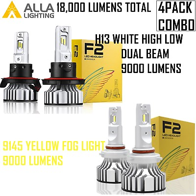 #ad Combo LED H13 White Headlight High Low Beam9145 YELLOW Fog Light Bulb for Ford $149.70