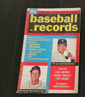 #ad Dell Sports Book The First Complete Book Baseball Records 1957 Ted Williams $15.00