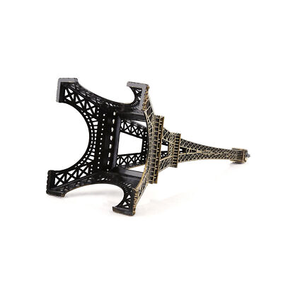 #ad Bronze Tone Paris Eiffel Tower Figurine Statue Vintage Alloy Model Decor 25CM $11.65