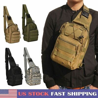 #ad Men Tactical Backpack Molle Sling Chest Pack Shoulder Bag Outdoor Hiking Travel $11.69