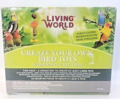 #ad Create Your Own Bird Toys 40 Assorted Wooden Pieces Collection by Living World $28.83