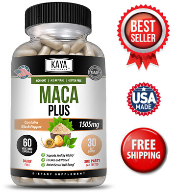 #ad MACA Plus Supplement 60ct Assist Sexual Well being Healthy Energy amp; Endurance $9.98