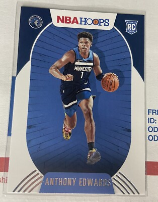 #ad Anthony Edwards 2020 21 Panini NBA Hoops Rookie Card #216 RC Ant Man $4.79