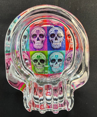 #ad Custom Skull Glass Ashtray Exquisite Design Heavy Glass $19.95