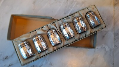 #ad Vintage Sterling Silver Salt and Pepper Shakers SCS Made In USA In Original Box $29.95