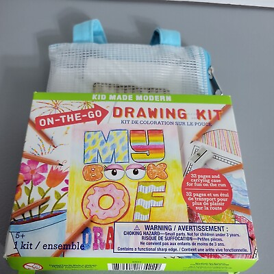 #ad KID MADE ON THE GO DRAWING KIT 32 PAGES PLUS CARRYING CASE NEW $8.95