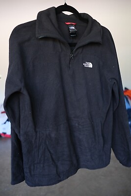 #ad The North Face Black Fleece Jacket Women#x27;s Sz Large Full Zip Thermal Pockets $12.71