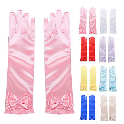 #ad Flower Girl Dress Bow Gloves Long Sleeve Gloves Very Versatile $8.89