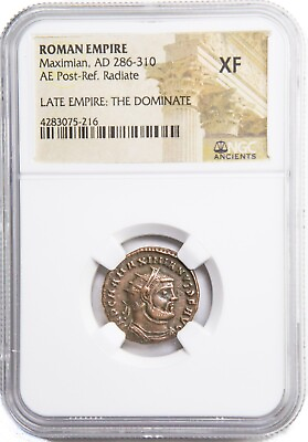 #ad NGC XF Antoninianus of Maximian AD286 310 NGC Ancients Certified Roman Bronze $110.19