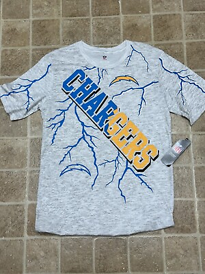 #ad Chargers T Shirt Tee XL Extra Large Bolts Grey $15.99