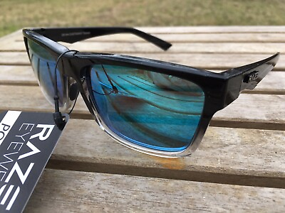 #ad RAZE Eyewear Sunglasses Polarized Castaway Mirrored Lens Black 29144 $17.95