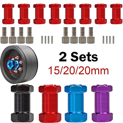 #ad 8PCS15 20 25mm Extension Offset Wheel Hub Hex Drive Adaptor For 1 10 RC Crawler $11.99