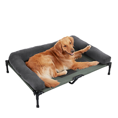 #ad Orthopedic Elevated Dog Bed with Raised Side Camping Cot Pet Bed Off The Floor $78.92
