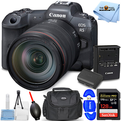 #ad Canon EOS R5 Mirrorless Camera with 24 105mm f 4 Lens 7PC Accessory Bundle $3759.95