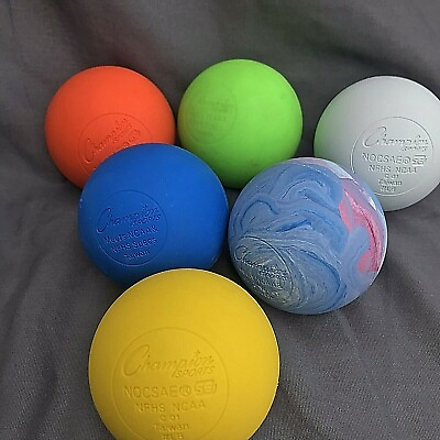 #ad Champion Sports Lacrosse Balls Official Size Rubber Multi Colored Pack of 6 $34.99