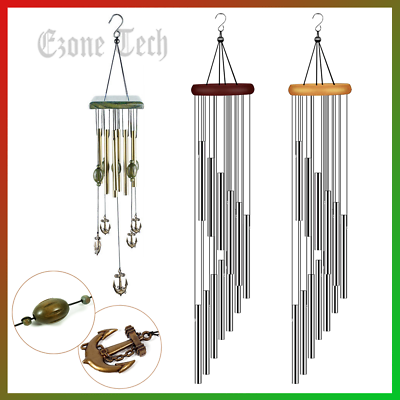 #ad Wind Chimes Large Outdoor Deep Tone Chapel Bells 12 Tubes Gift Decor for Balcony $8.01
