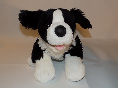 #ad #ad Collie Border Dog Build Bear Plush Black White Stuffed Animal Puppy 18quot; Collar $19.47