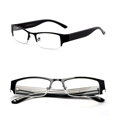 #ad Unisex Half Frame Business Style Clear Lens Non Prescription Glasses Frame Meta $9.99